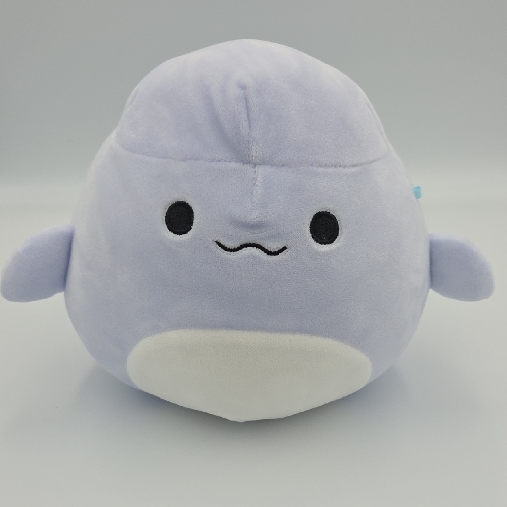 Squishmallow 8” Jayden The Beluga Whale KellyToy Soft Grey Blue Plush